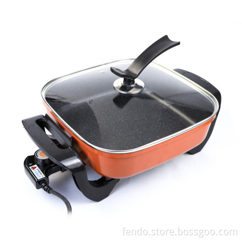 1600W Nonstick 6L Multi-Purpose Electric Frying Pan with Glass Lid